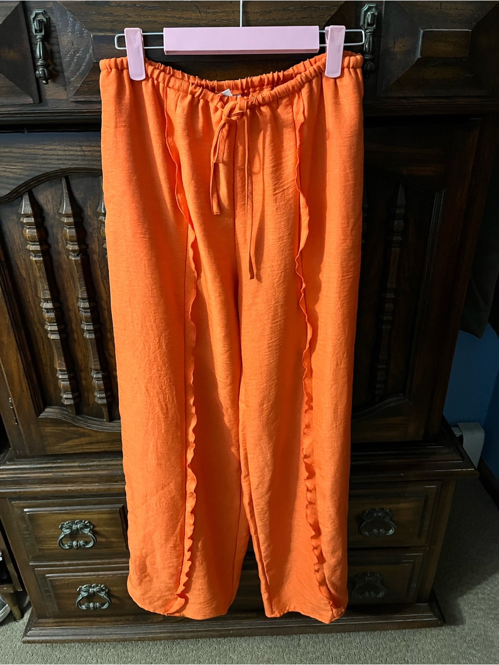 Muse Orange Elastic Waist Pull-On Pants